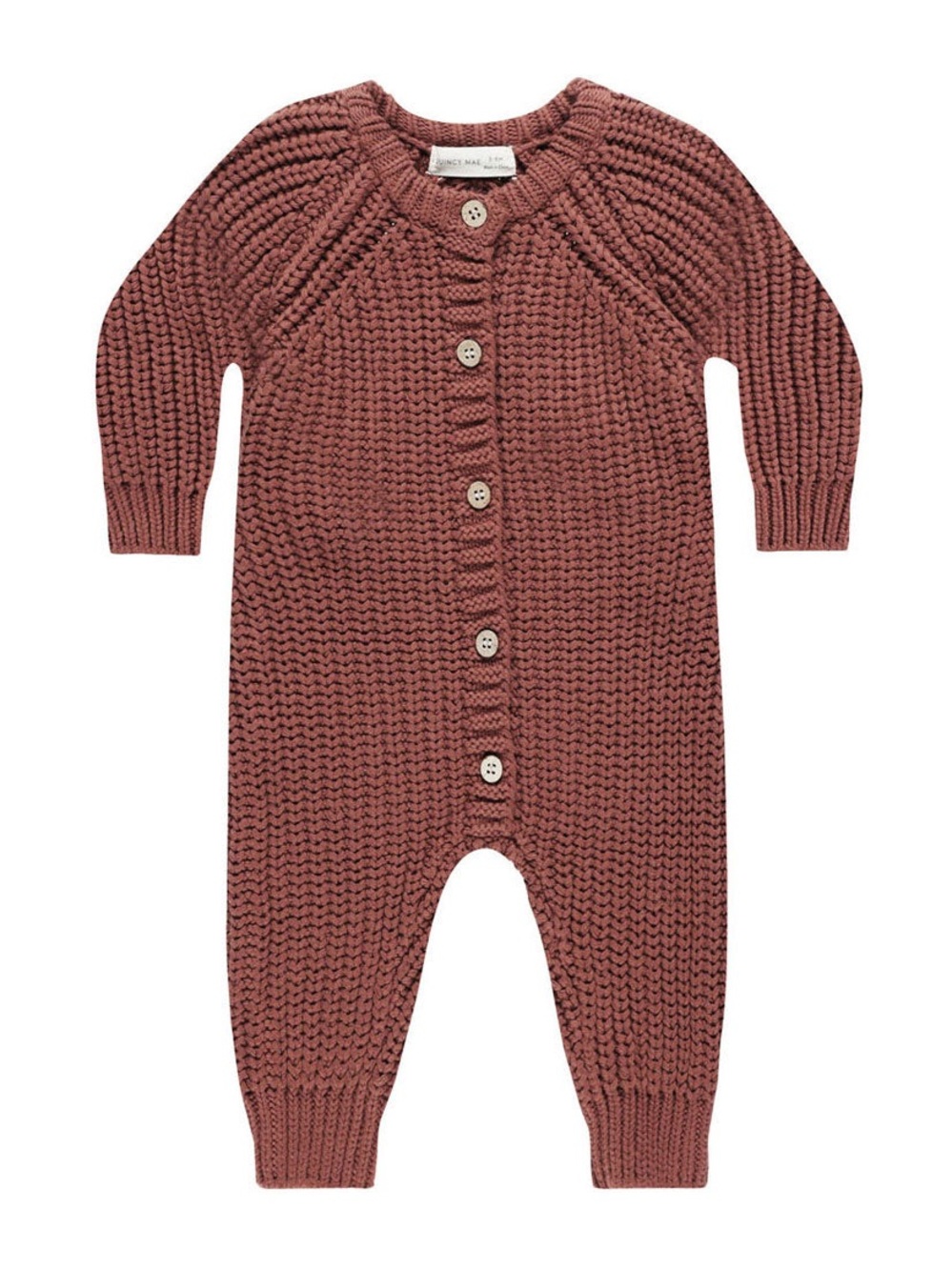 Quincy Mae Knit Button-Front One-Piece - 12/18 months